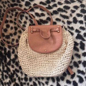 Rattan weaved backpack